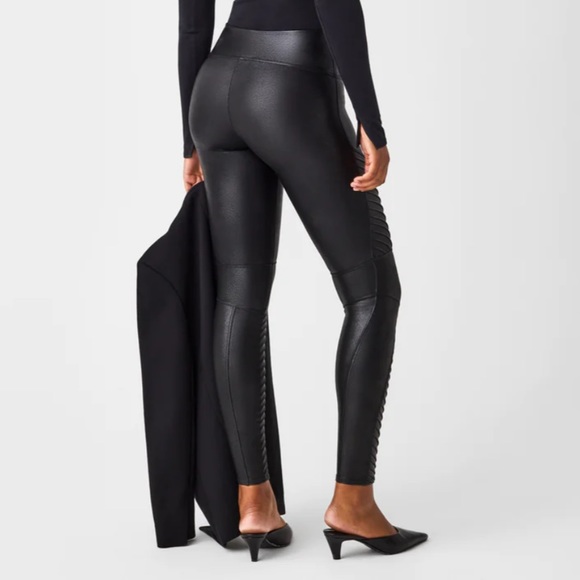 Spanx Faux Leather Moto Leggings - Picture 2 of 6